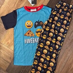 Size 8 pajama set #weekend set smiley face emoji pyjamas